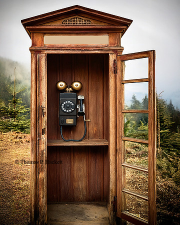 Old time telephone booth