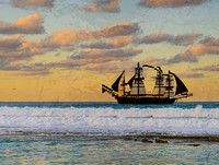 Pirate ship*AI* off coast of Puerto Rico
